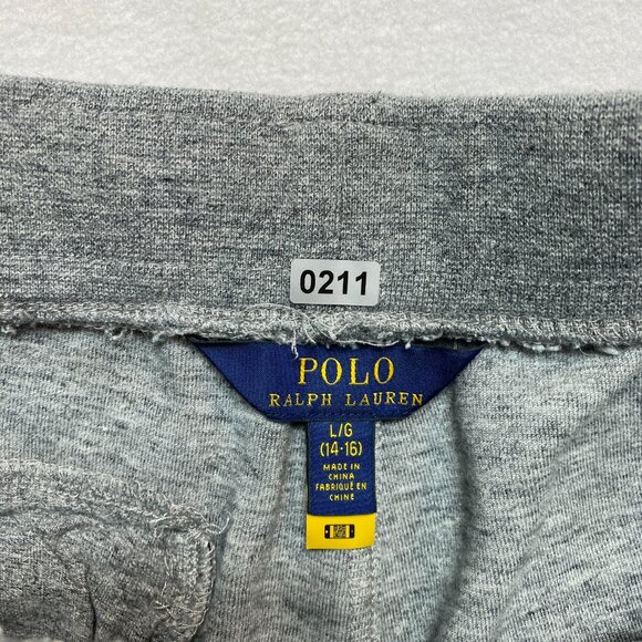 Polo Ralph Lauren Jogger Youth Boy's L Gray Sweatpants Fleece Pull On - Picture 4 of 9
